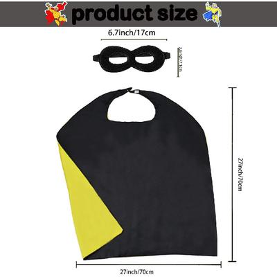 Halloween Capes and Mask for Kids 4-10 Year Double Side Cape Costume Cosplay Dress Up Kids Cape Toy for Boys