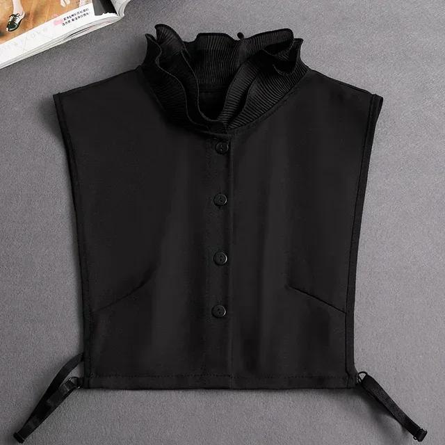 Fashion  Front Tie White Fake Collar for Women Stand Detachable Collar Fake Girls Vintage Lace Ladies False Blouse Collar