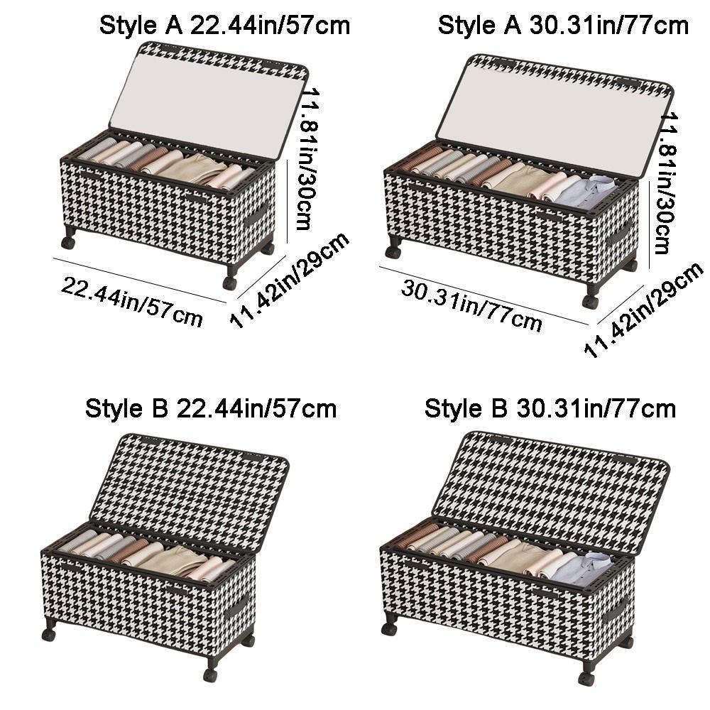 Space Saving Mobile Under Bed Organizer Large Capacity Transparent Cover Storage Box  for Home