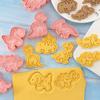 8Pcs Cookies Cutters Set Dinosaur Plastic Cartoon Pressable Biscuit Mold Confectionery Cookie Stamp Baking Pastry Bakeware Tools
