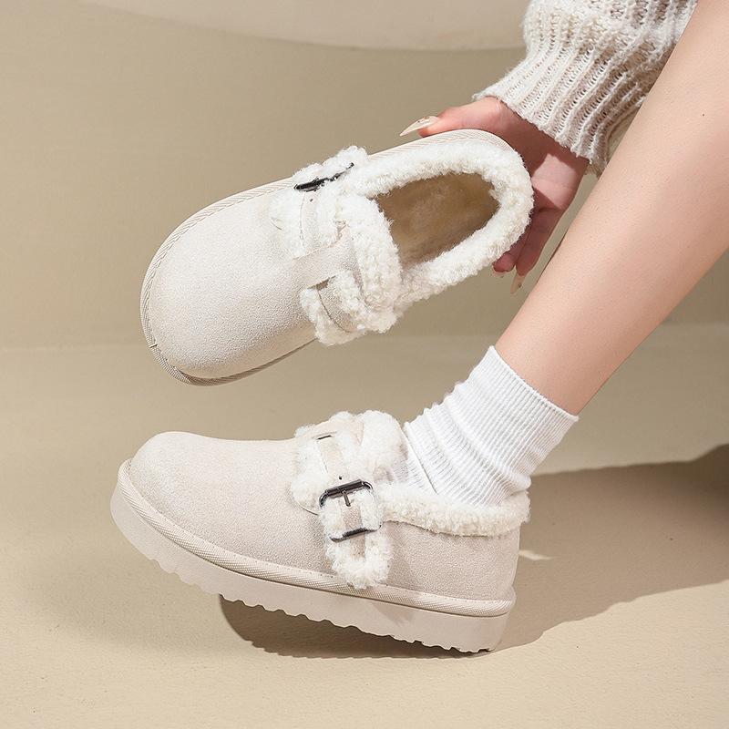 Fleece Wear-resistant Shoes, New All-inclusive Platform Doudou Shoes In Autumn and Winter 2025, Retro and Warm