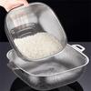Binaural Square Drain Basket Stainless Steel Colander Vegetable Washing Basket  Noodle