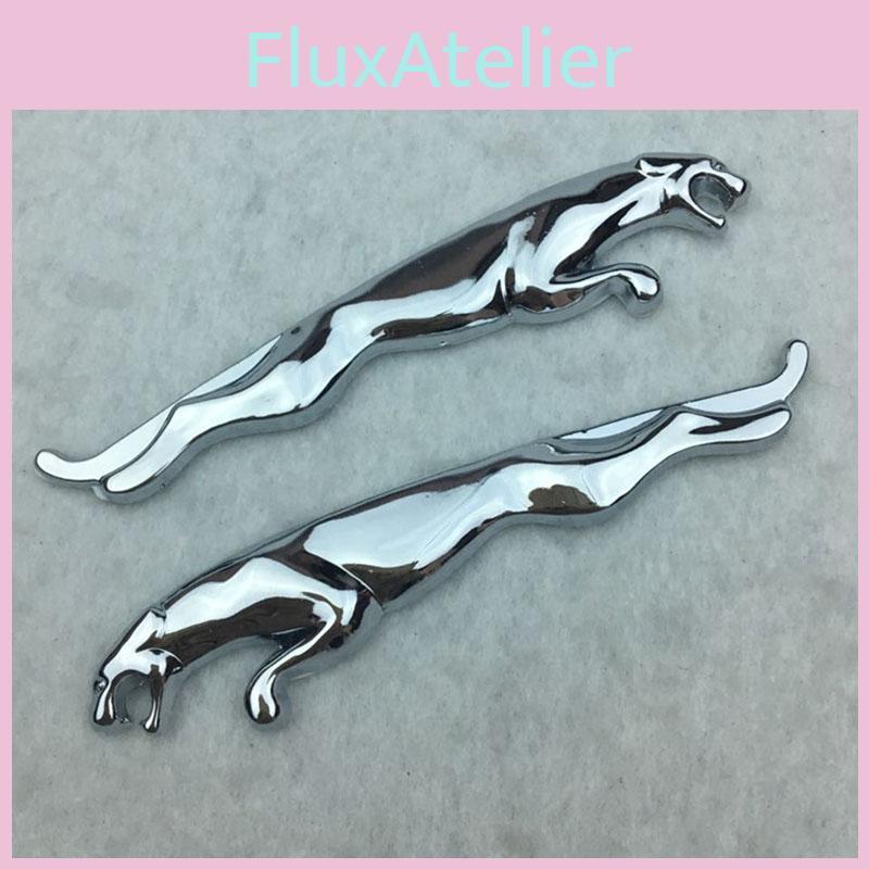 Confezione da 2 Emblemi Jaguar in Metallo 3D Resistenti per Decorazione Auto con Lavorazione Raffinata e Design Moderno