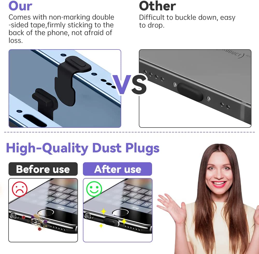 2-6PCS USB C Anti Loss Dust Plugs Type C Charging Port Cover for iPhone 16 Pro Max 16Plus Xiaomi Samsung Stopper Cap Dustplug