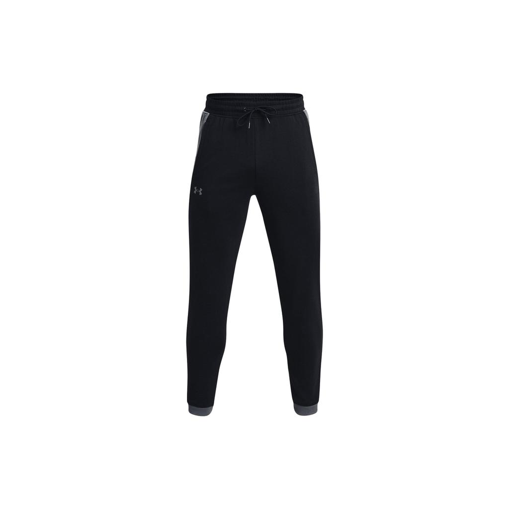 Under Armour Logo Print Mid-Rise Drawstring Jogger Pants Men Bottoms Black 1379661-001