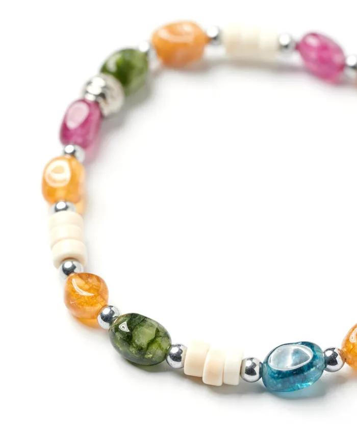 Multi Candy Stone Mix Bracelet (PLT-BR-060_YL)