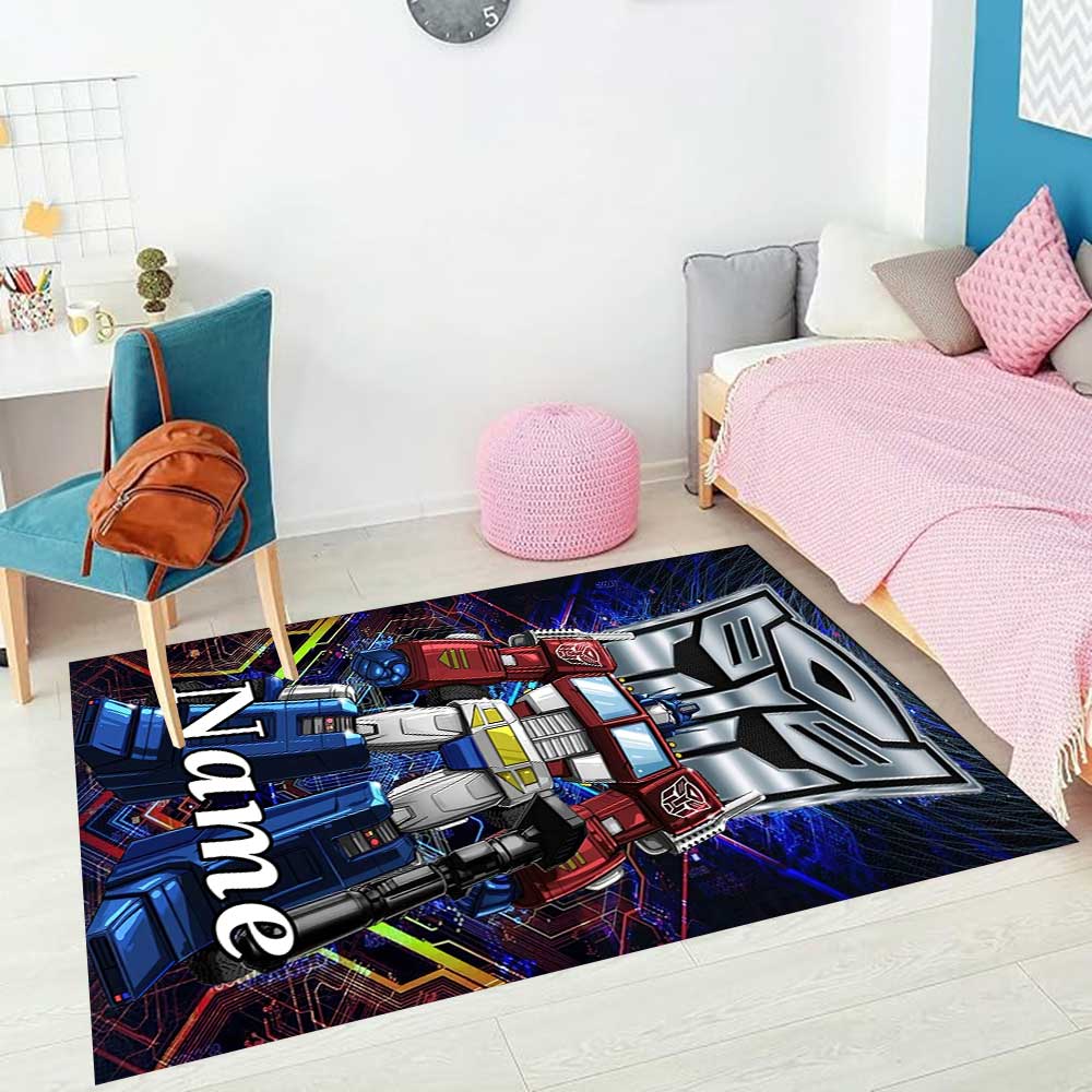 Transformers-Fans (8) Personalisieren Sie Ihren Namens-Teppich, Ihr Bürostuhl-Kissen, Ihr Geschenk für Schlafzimmer und Wohnzimmer zu Hause.