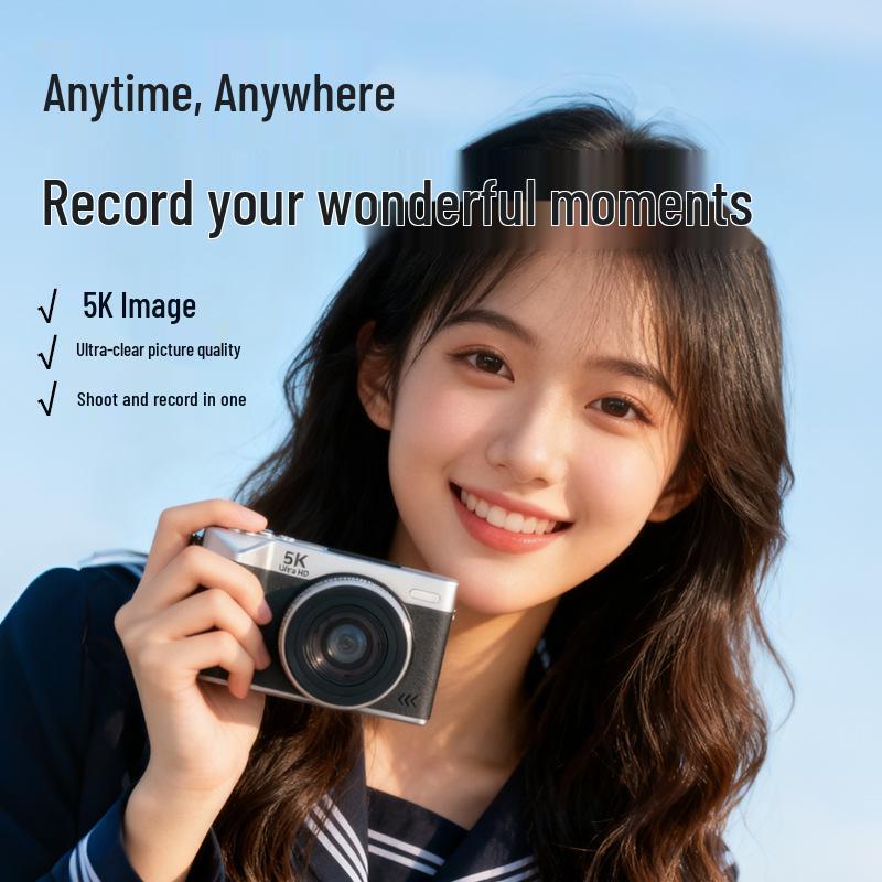 Retro 5K HD Portable Campus Camera with 9400W Pixel for Digital Video Shooting
