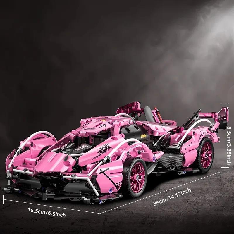 1:14  Technic V12 Pink Concept Super Race CarDesign Building Blocks Bricks Model Birthday Thanksgiving Gift for Girls Childrens