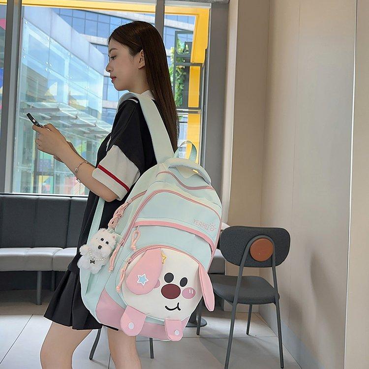 Schoolbag New Girl Casual Cute Cartoon Lightweight Versatile Junior High School Student High School Bag Large Capacity Backpack
