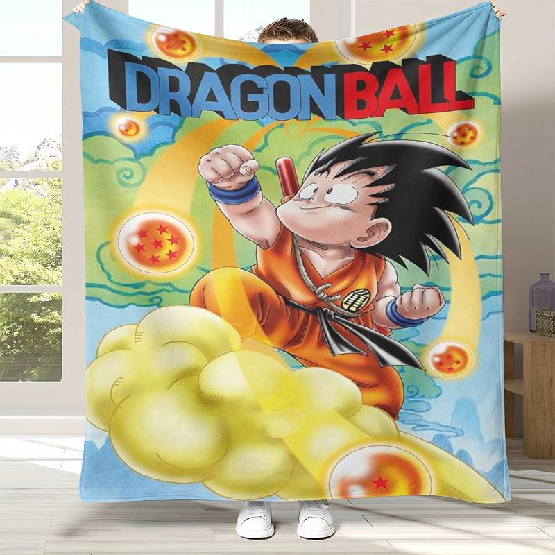 Anime D-Dragon Ball Game Cartoon Flannel Blanket,Ultra Soft Warm Plush Throw for Home Bedroom Bed Sofa Cover Office Camping