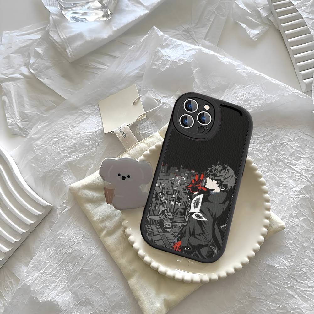 Persona 5 For iPhone 16 15 14 13 12 11 Pro Max Plus Shockproof Leather Soft Phone Cover