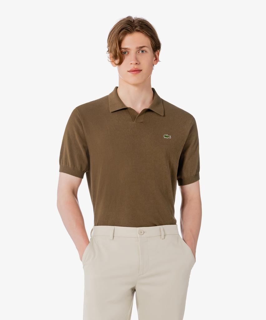 LACOSTE Men'S Open Collar Short Sleeve Boucle Sweater Polo Shirt Ph374E-56G Lfa