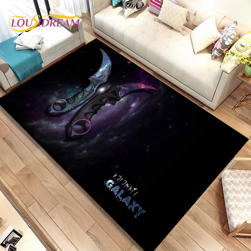CS,knife,Swiss Knife Sword Games Area Rug,Carpet Rug for Home Living Room Children Bedroom Sofa Doormat Decor,Non-slip Floor Mat