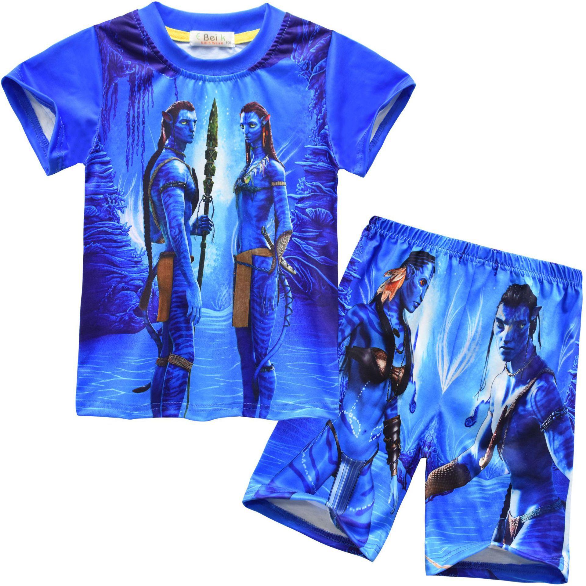 Short Sleeve Children S, Cartoon Digital Printing, Children S Short Sleeve Loungewear Set 91054 110