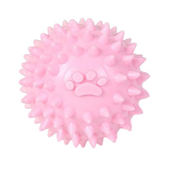 

Dog Spike Ball Toy Flexible TPR Cleans Teeth Massages Gums Toy розовый