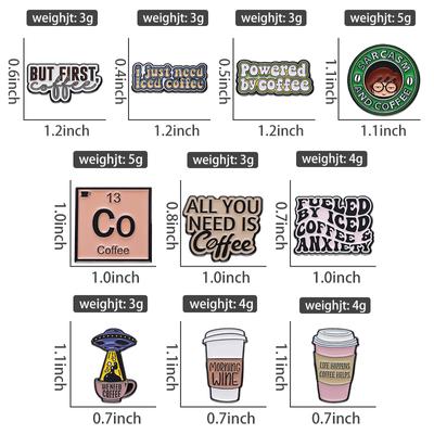 Powered By Iced Coffee Enamel Pins Custom Morning Wine Brooches Lapel Badges Funny Coffee Mind Jewelry Gift for Kids Friends