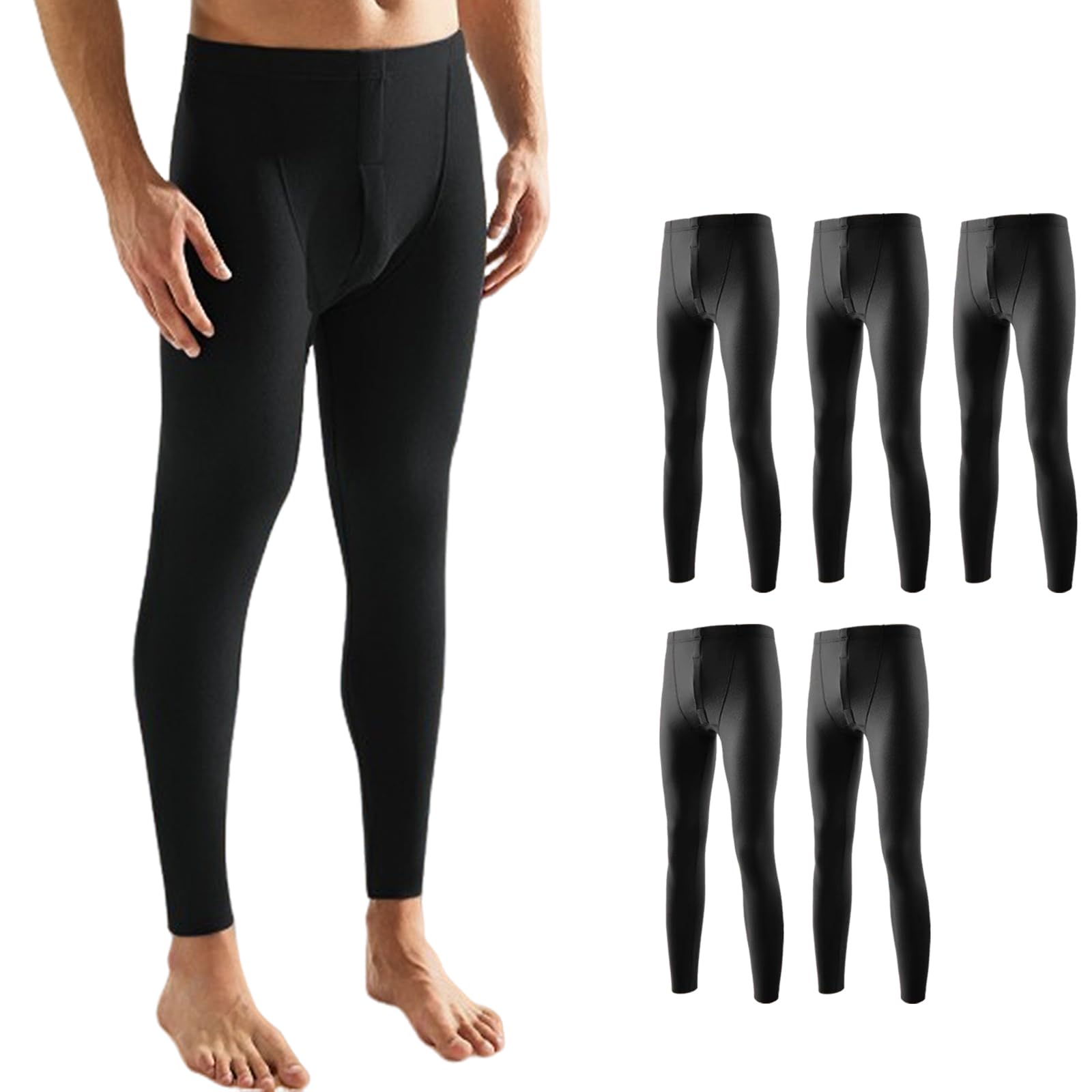 

HISITOSA Теплое нижнее белье для зимы, мужские трусы, 3 штуки/5 штук, с передним отверстием, толстые, теплые, для холодной погоды (JP, Алфавит, 3XL, 5 штук - Черный)