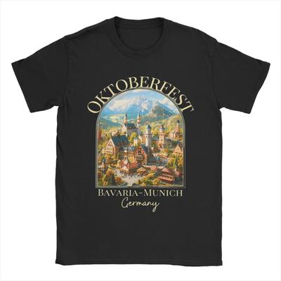 Camiseta de Algodón Oktoberfest de Múnich para Hombre Verano Camisetas Clásicas Cuello Redondo Camiseta Hip Hop Tallas Grandes Tops Estampados