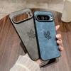 Einfarbige Leder Slim Matte Hülle für Google Pixel 9 Pro XL 8A 8 Pro 7A 7 Ahornblattmuster Stoßfest TPU Weiche Handyhülle
