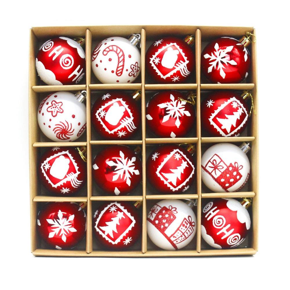 16pcs 6cm Electroplated Hanging Balls Shatterproof Xmas Tree Pendants  Party Favors