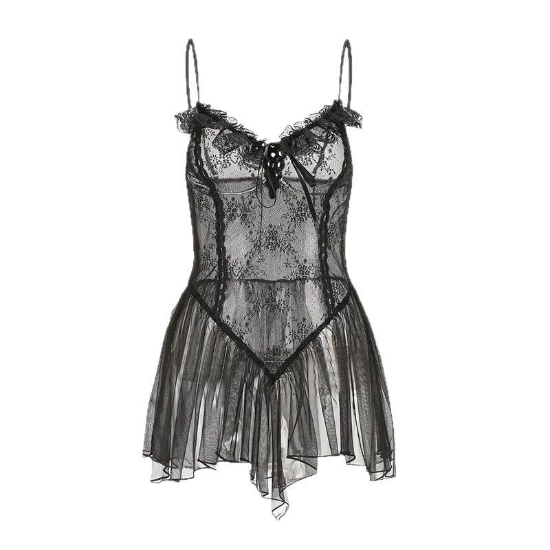 Seductive See-Through Lingerie Set: Flirty and Tempting Nightgown for Passionate Evenings