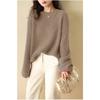 Red Bright Silk Sweater for Women in Autumn and Winter New European High-end Thickened Lazy Bottoming Sweater Retro Top