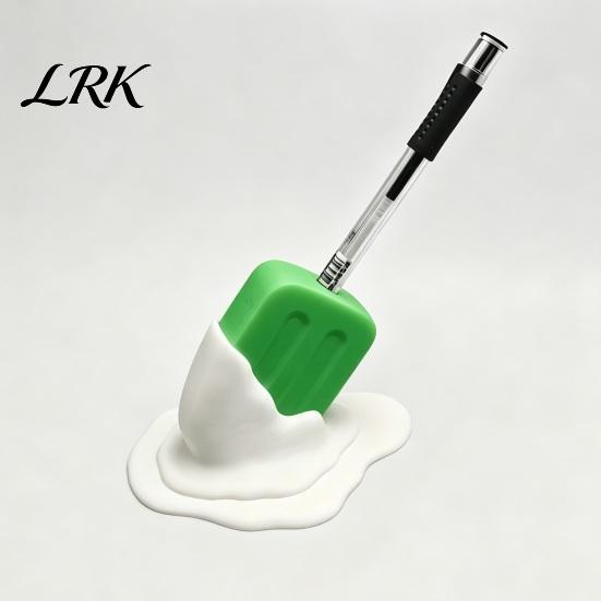 Unique Desk Decor Cute Melting Popsicle Pen Holder, Decorative Stationery Organizer, Desktop Ornament Durable PLA Container for Office And School