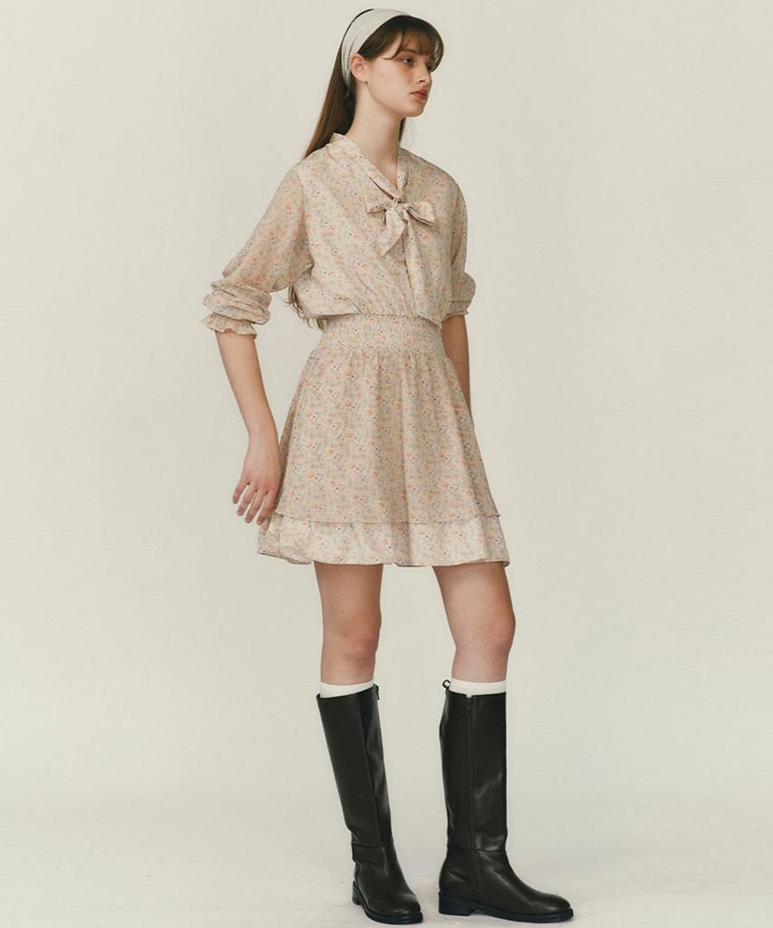 Soire Ribbon Tied Sheer Dress - Ivory