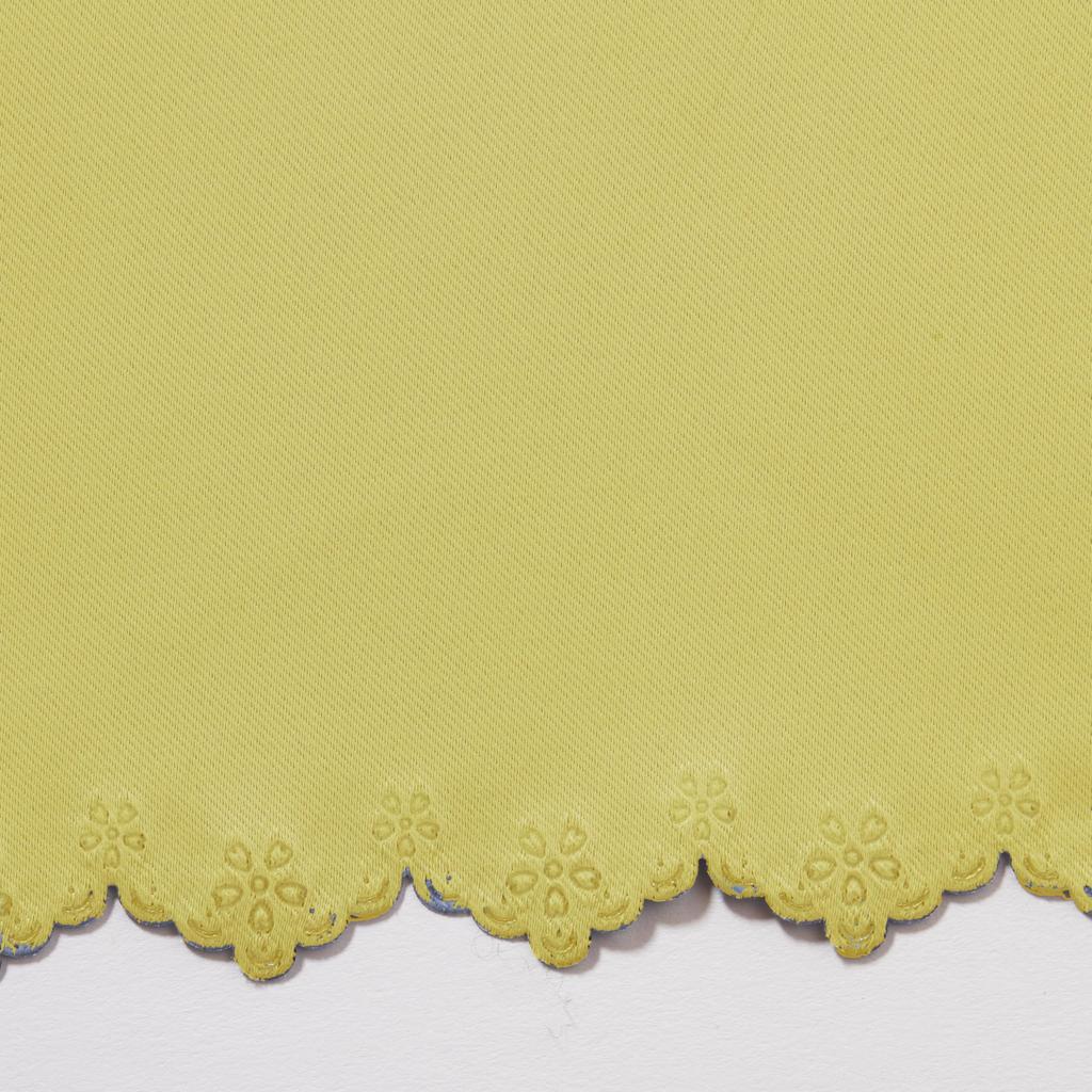 Shop Cafe Curtains for Small Flame Light Grade 1 Heat Smoky 95cm Wide X 60cm Long [Cloth Nunoya] Windows, Retardant, Blocking, Insulation, Yellow, [1