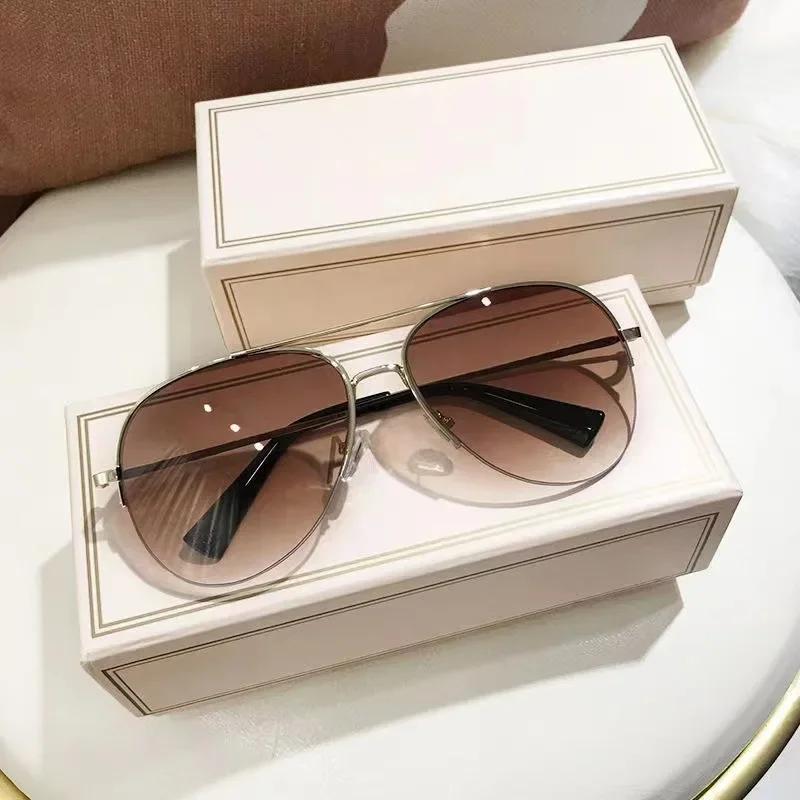 Fashion Gradient Sunglasses for Men Big Frame Pilot Sun Glasses Brand Design Anti-reflective Lunette De Soleil Homme UV400