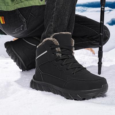 Fashion 2024 New Men's Sneaker Outdoor Non Slip Thick Bottom Cotton Boots Winter High Top Casual Hiking Warm Mountaineering Snow Boots