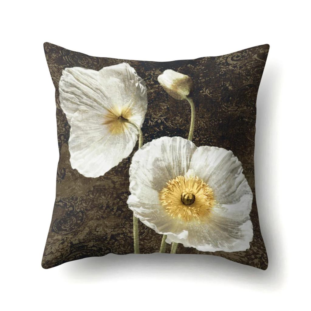 Home Decoration Living Room Sofa Pillowcase Garden  Oil Painting  Cushion Cover Polyester Pillow 45x45cm