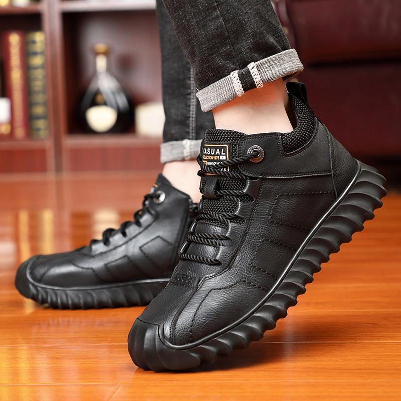 Модные зимние новые мужские ботинки из хлопка — фото 5