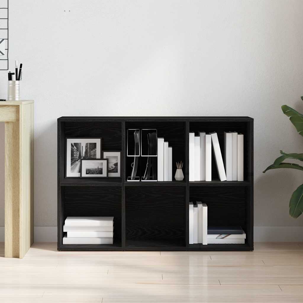 Bookshelf Black Oak Effect 66 x 30 x 98 cm Engineered Wood