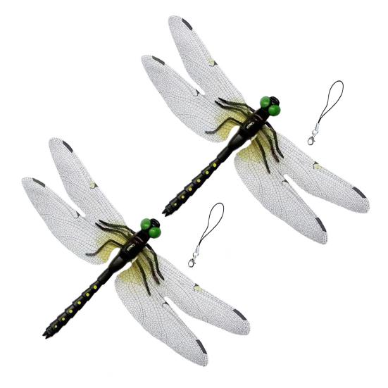 3D Simulation Dragonfly Outdoor Fake Dragonfly with Keychain Artificial Insect Model for Garden Yard Courtyard Patio Flower Beds