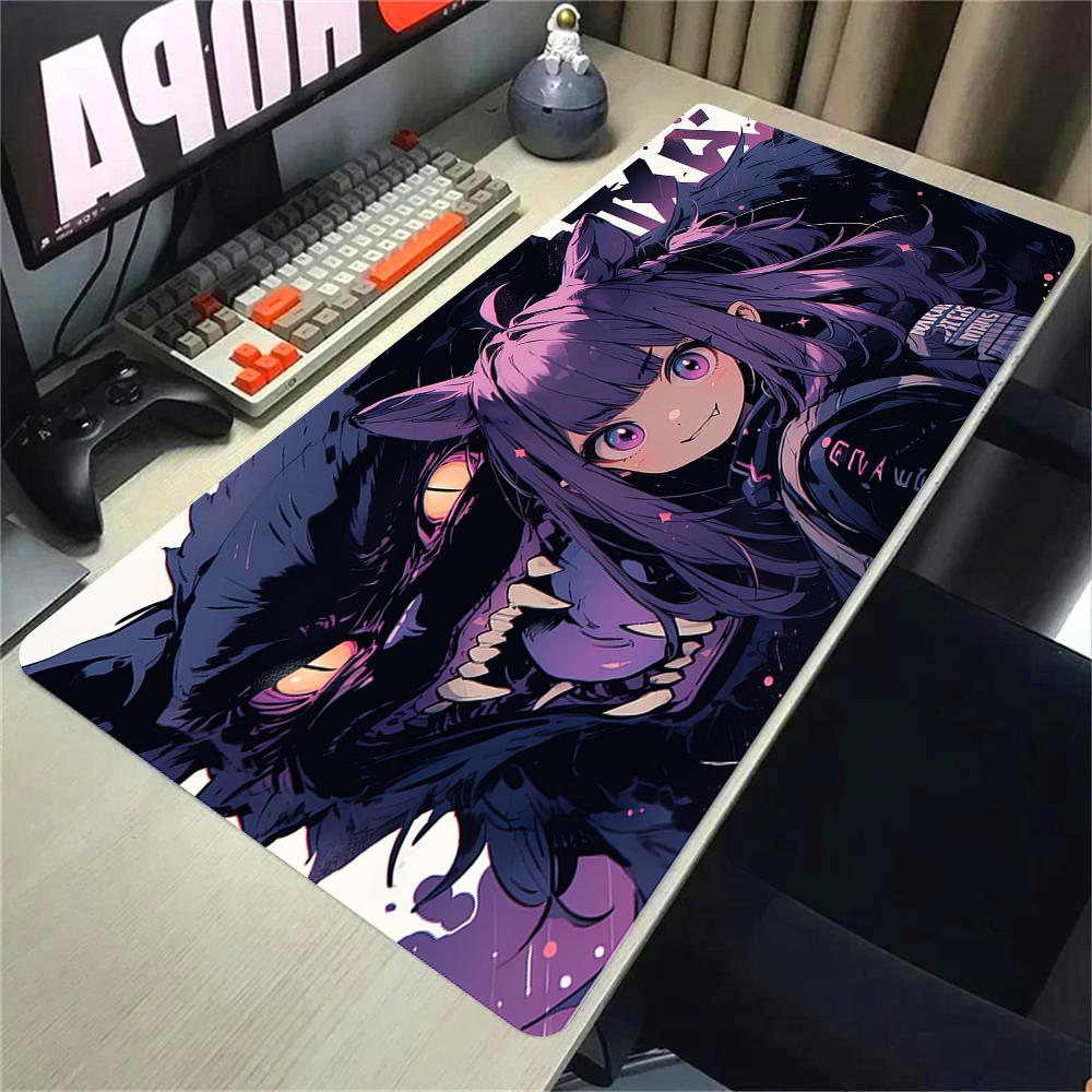 Girls and Cat Xxl Mouse Pad 900x400 Kawaii Anime Girl Deskmat Pc Gaming Accessories Computer Offices Non-slip Mousepad Keyboard