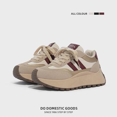 Women's 2024 Spring Celebrity Style Thick-Soled Dad Shoes - Trendy Height-Boosting Casual Sneakers