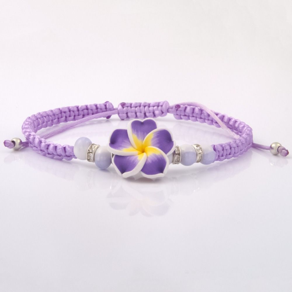 Beads Flower Bracelet Boho Egg Flower Bangle Polymer Clay Braid Rope Bracelet  Jewelry Gifts