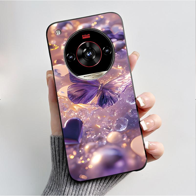 Printed Phone Case For ZTE Nubia Focus 2 Ultra 5G Funda Capa Soft Silicone Black Shell Cover Cute Flower Cartoon Casing Coque