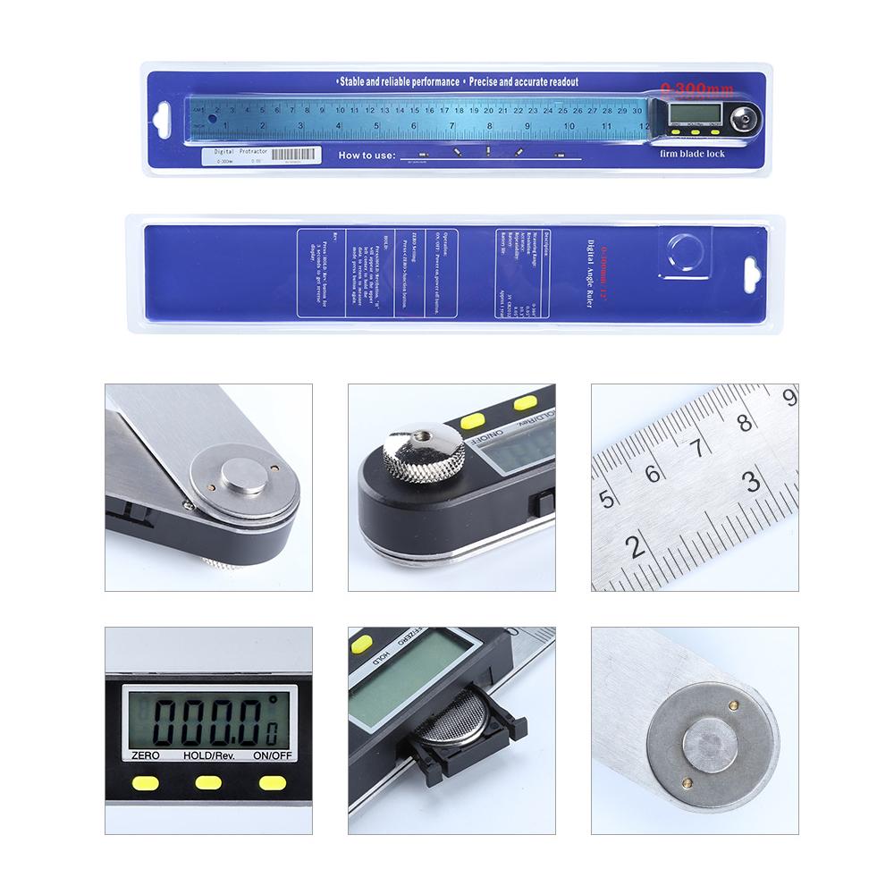 Digital Display Angle IP54 Stainless Steel Protractor Woodworking Angle Protractor Multifunction 360 Degrees Angle