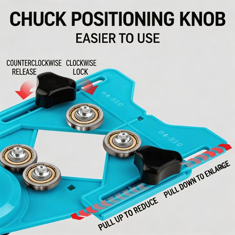 Adjustable Tile Drilling Positioning Frame with Roller Guide Structure for Wall Tile Work, Bathroom Fixture Mounting and Shelf Installation