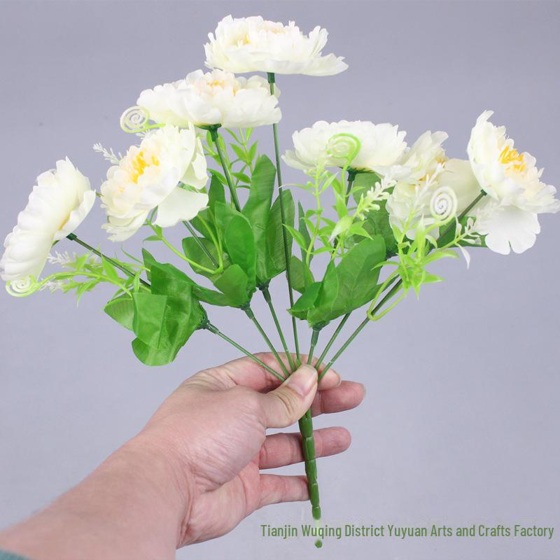 Set de 7 flori artificiale de bujor mic pentru decorarea casei si exterioare