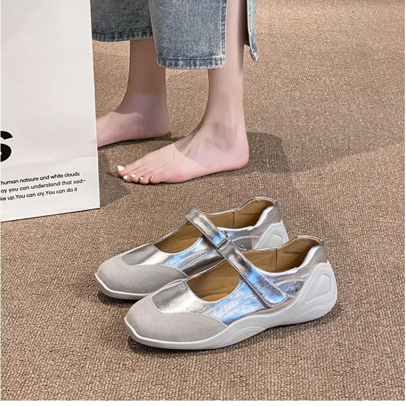 Retro Mary Jane Shoes Shallow Mouth Wide Feet Fat Casual Single Shoes Women's Casual Soft Bottom Large Size Shoes