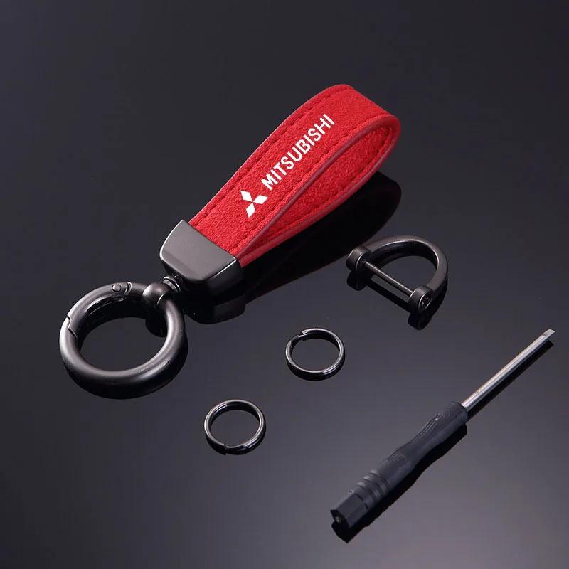 

High Quality Car Key Fob Chain Ring Holder for Mitsubishi L200 Triton Lancer Outlander ASX Decoration красный