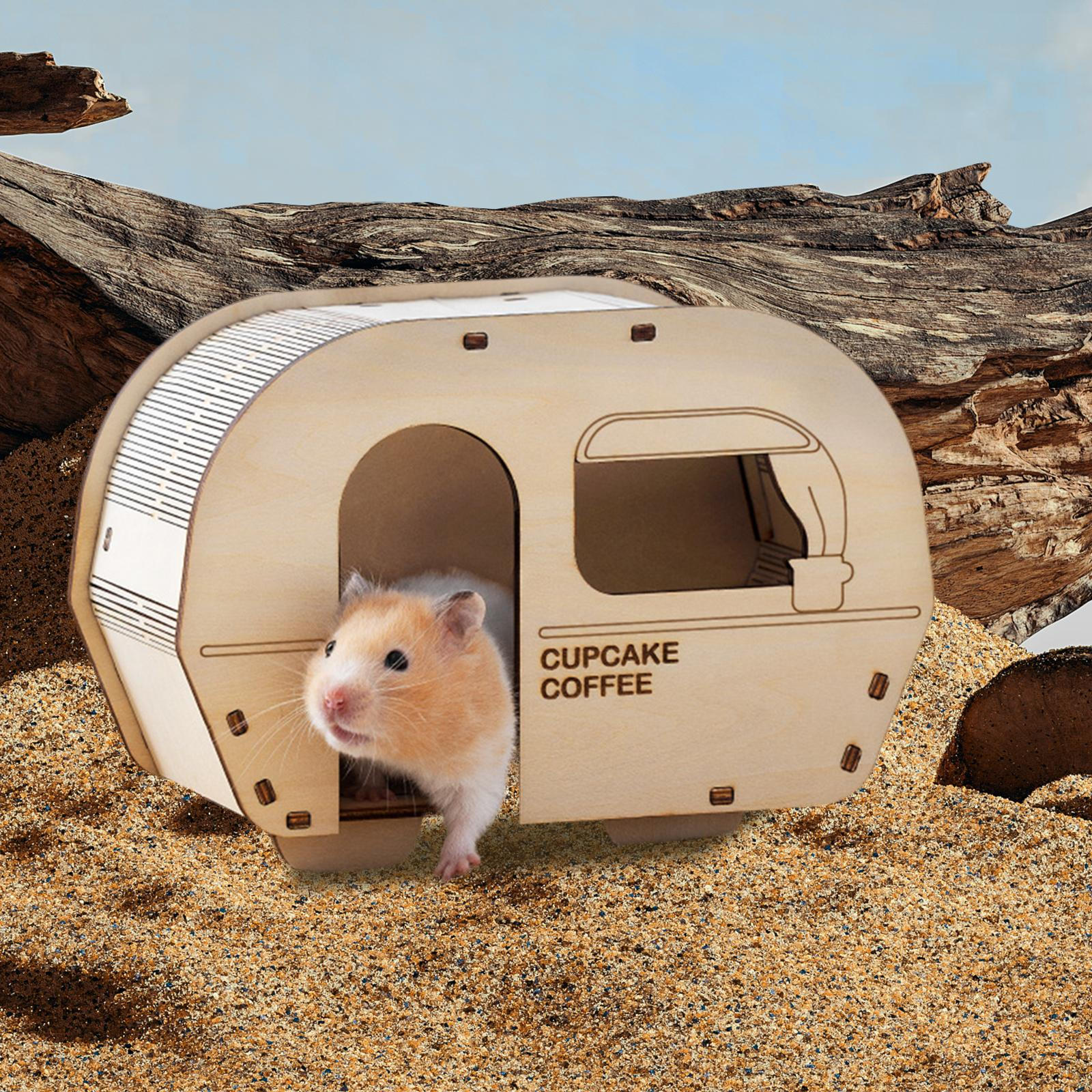 

Деревянное убежище для хомяков, декор для творчества, DIY, игровой туннель Coffee Cart