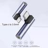 Elbow Type C To 3.5mm Earphone Adapter 3.5 Jack USB C Headphones AUX Audio Adapters For 15 16 Pro Samsung Huawei