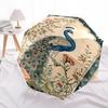 1pc peacock flowers umbrella with 8 iron ribs and a plastic handle, automatic opening and closing, and daily use.1109
