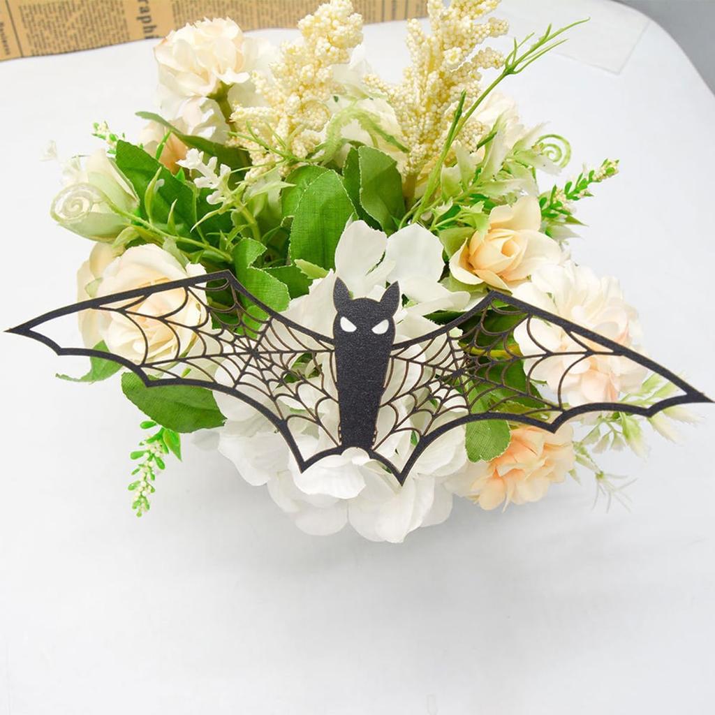 24Pcs Halloween Bat Wall Decor Living Room 3D Halloween Home Decor Gothic Hollow PVC Wall Decorations Horror Black Bat Stickers for Classroom Decor