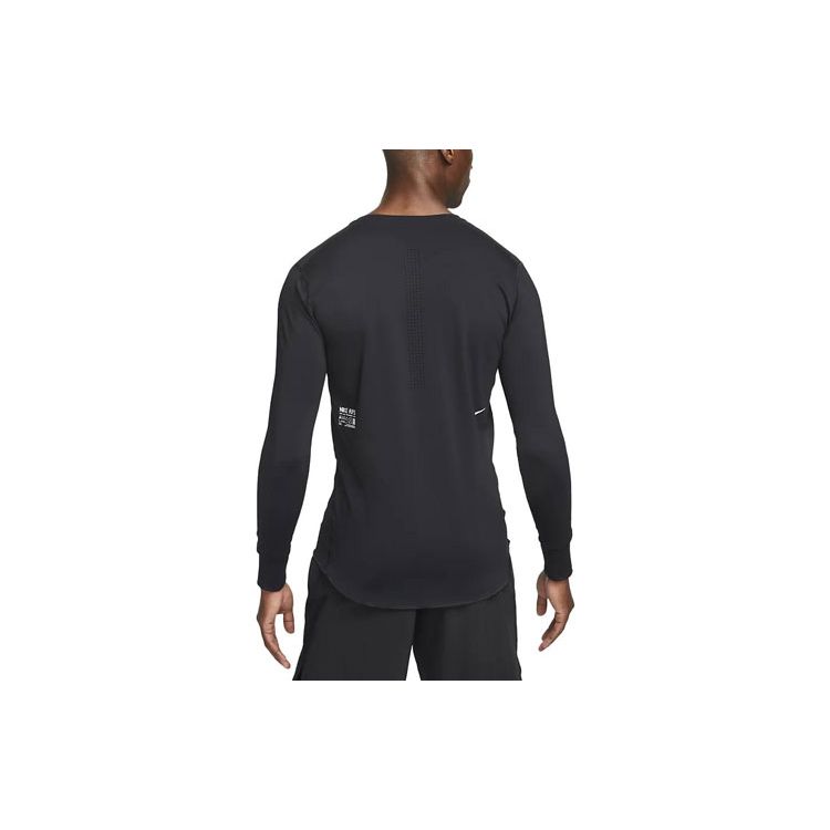 Nike Axis Performance System Logo Crew Neck Long Sleeve T-Shirt Men Tops Black DR1899-010